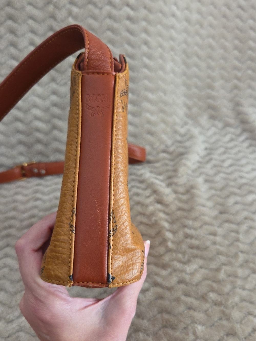 MCM Brown Visetos Monogram Crossbody Bag - Picture 8 of 11